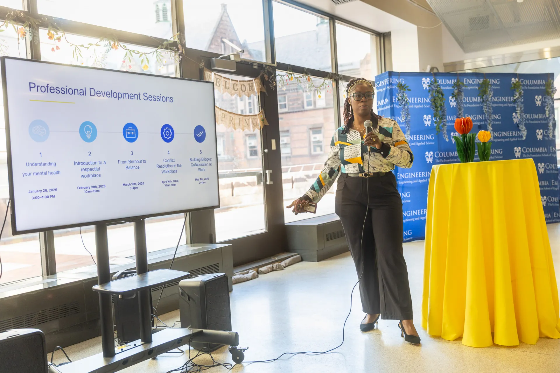 Leader giving a presentation on Professional Development Sessions
