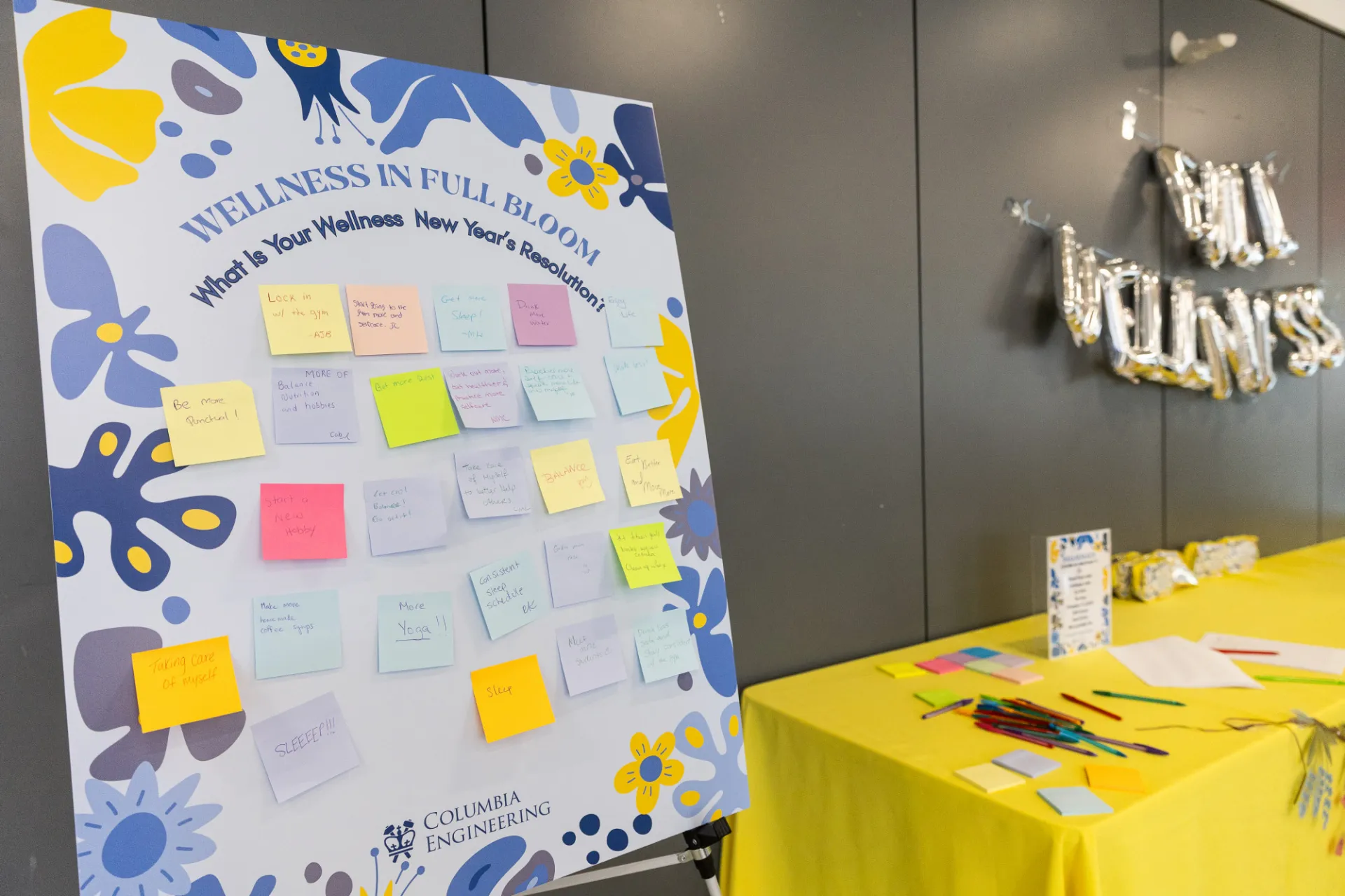 Poster board with Wellness in Full Bloom